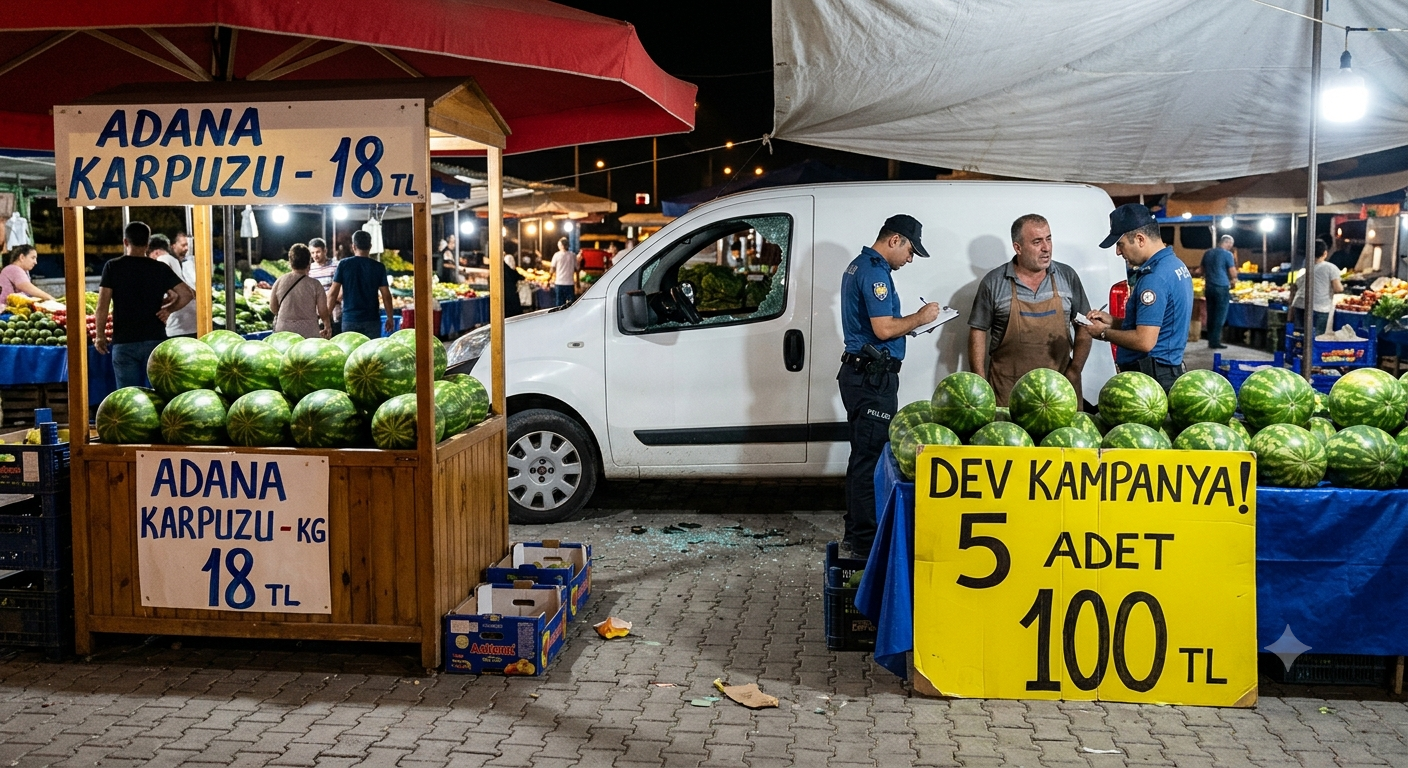 Pazardaki Karpuz Rekabeti Karakolda Bitti