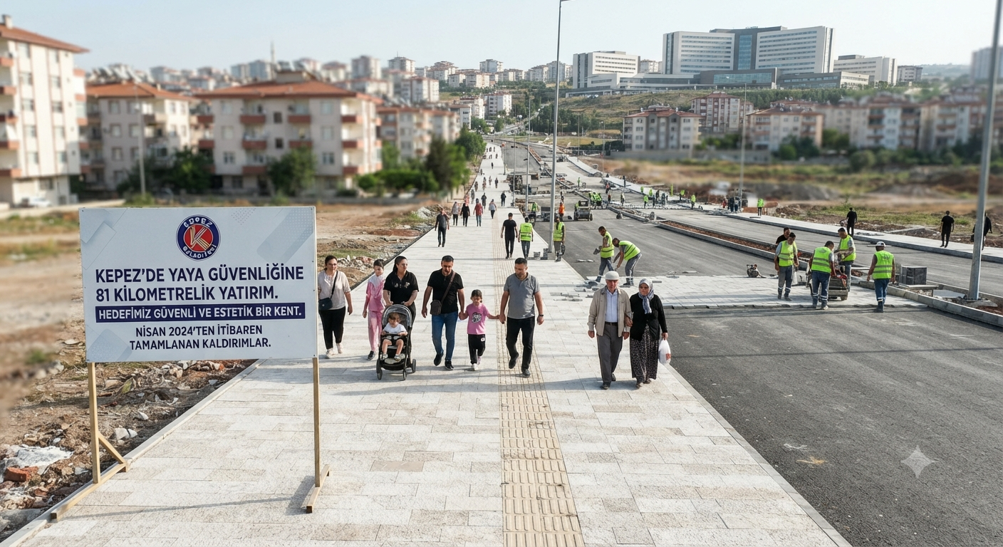 Kepez'de Yaya Güvenliğine 81 Kilometrelik Dev Yatırım