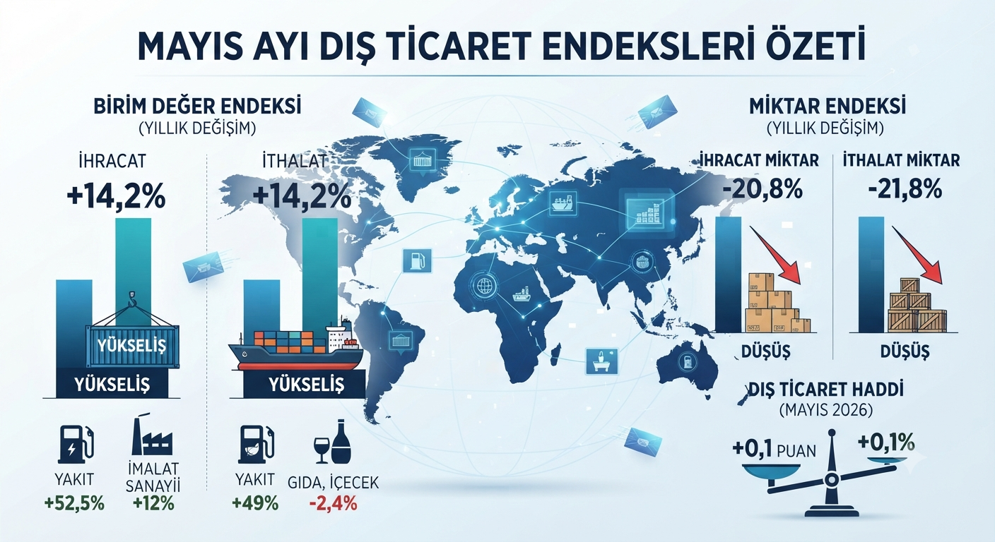 TÜİK Mayıs Ayı Dış Ticaret Endekslerini Açıkladı
