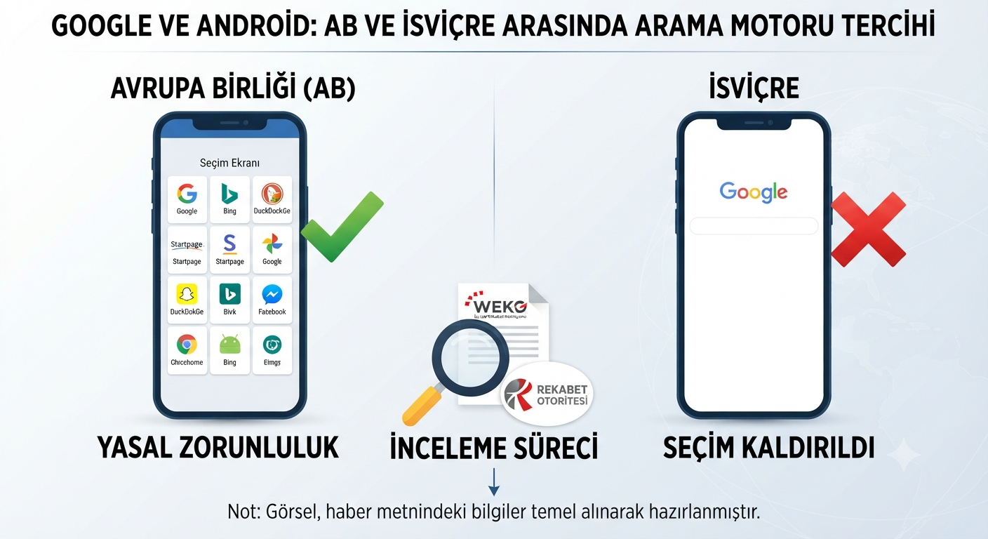 İsviçre'de Google'a 'Seçenek' Denetimi: AB Modeliyle Farklılıklar Gündemde