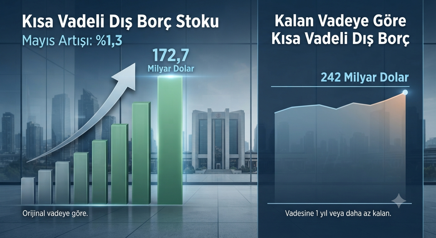 Kısa Vadeli Dış Borçta Mayıs Yükselişi: Yüzde 1,3 Arttı