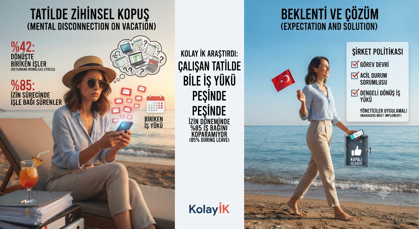 Kolay İK Araştırdı: Tatilde Bile İş Peşimizi Bırakmıyor