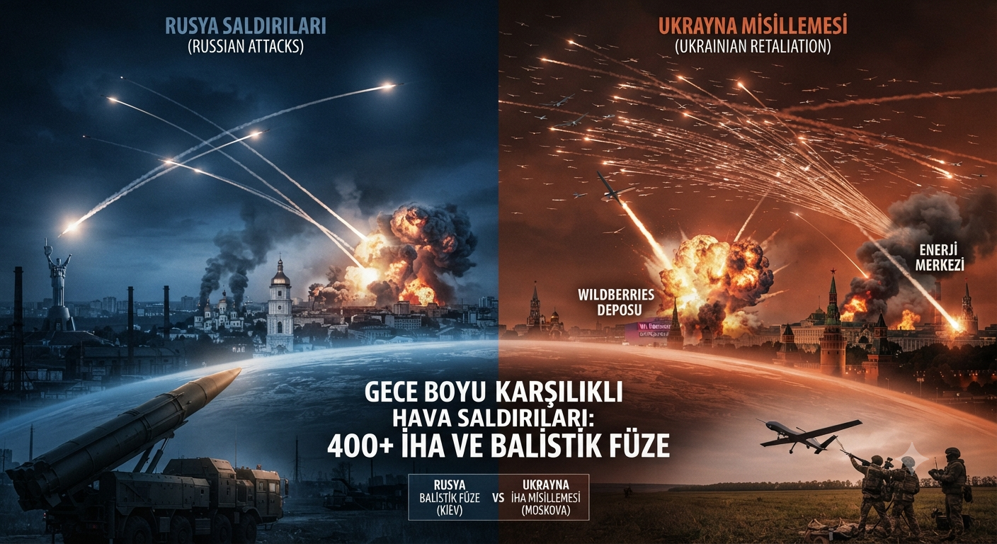 Rusya Balistik Füzeler Yağdırdı, Ukrayna 400 İHA ile Yanıt Verdi