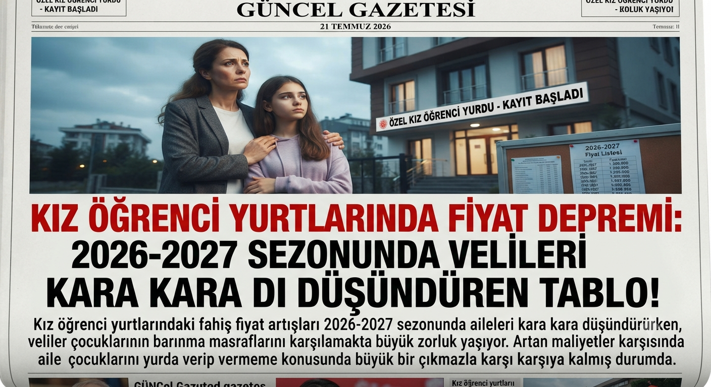 Kız Öğrenci Yurtlarında Fiyat Depremi: 2026-2027 Sezonunda Velileri Kara Kara Düşündüren Tablo!