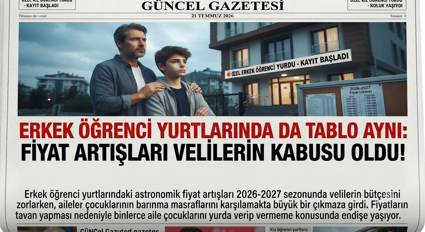 Erkek Öğrenci Yurtlarında da Tablo Aynı: Fiyat Artışları Velilerin Kabusu Oldu!