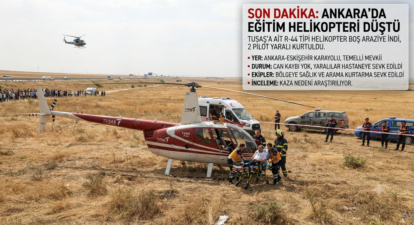 Ankara'dan Son Dakika: Eğitim Helikopterinin Düşmesi Sonucu 2 Pilot Yaralandı