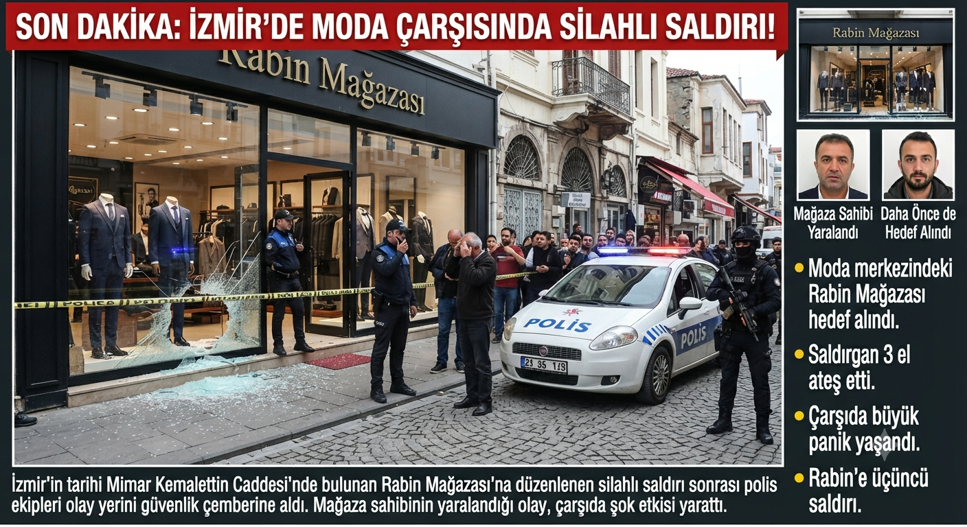 İzmir'in Moda Çarşısında Bulunan Ünlü Mağazaya Silahlı Saldırı Düzenlendi