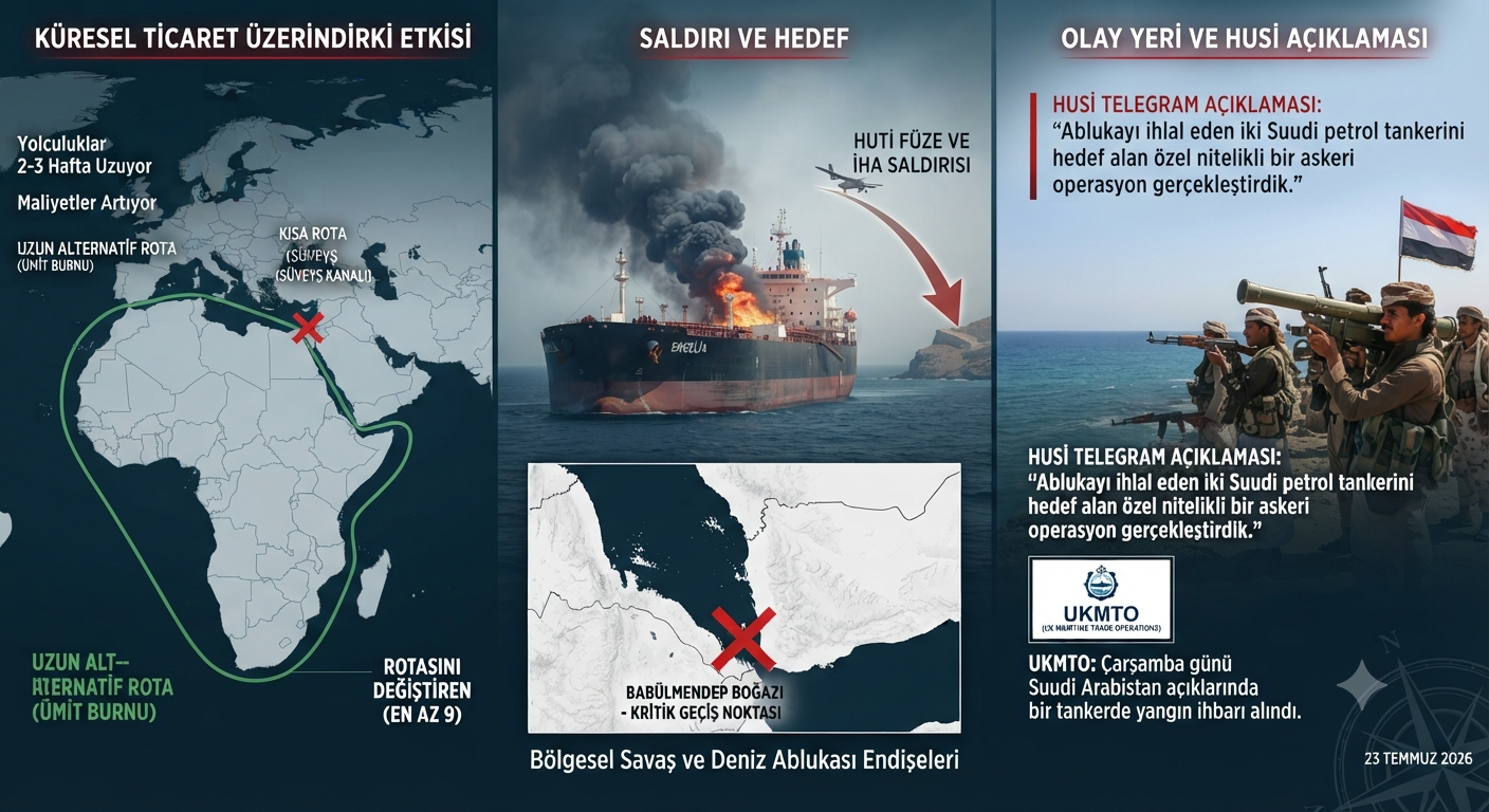Husilerden Kızıldeniz Açıklaması: İki Suudi Petrol Tankerinin Vurulduğu İddia Edildi