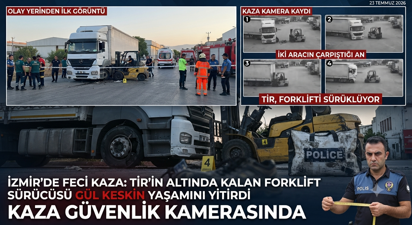 İzmir'de Feci Kaza: TIR ile Çarpışan Forkliftin Kadın Sürücüsü Hayatını Kaybetti