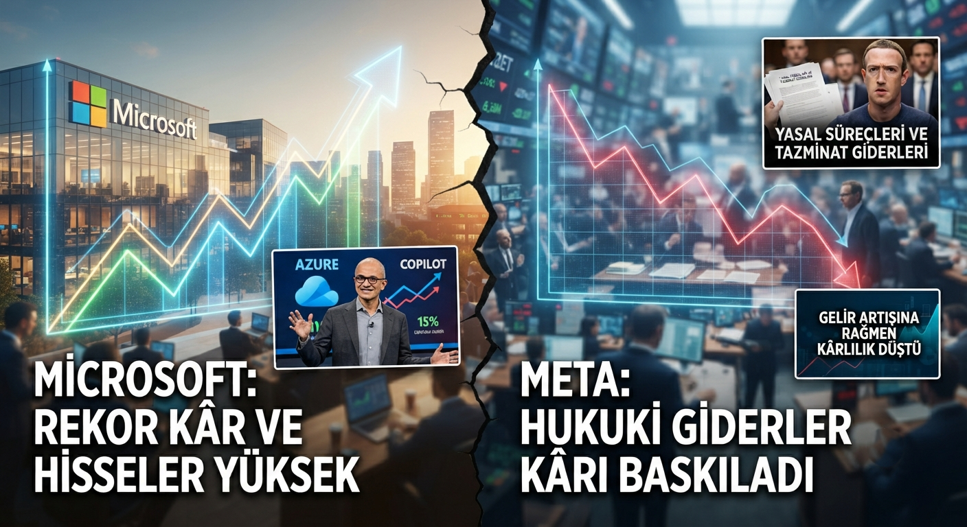 Teknoloji Devlerinde Zıt Tablo: Microsoft Rekor Kârla Uçarken, Meta Yatırımcılarını Hayal Kırıklığına Uğrattı