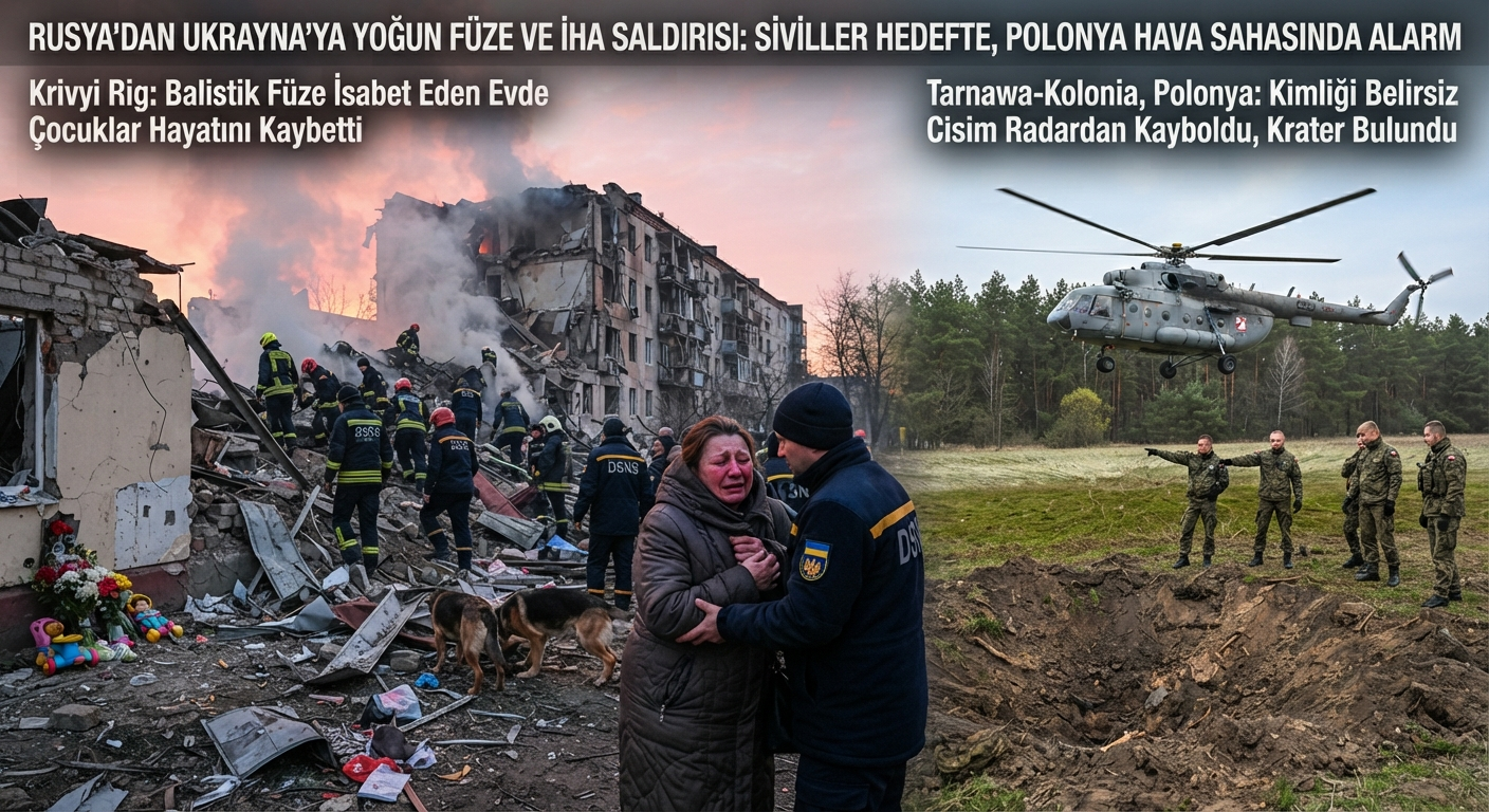 Rusya'dan Ukrayna'ya Kapsamlı Hava Saldırısı: Sınırda Füze Alarmı Veren Polonya Savaş Uçaklarını Havalandırdı