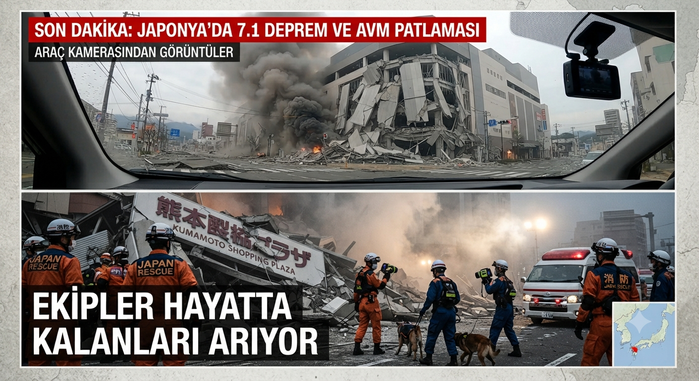 Japonya'da 7.1 Büyüklüğündeki Deprem Sonrası AVM'de Patlama