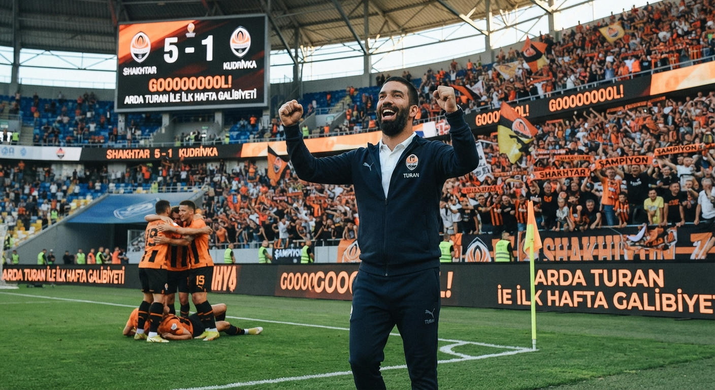 Arda Turan'lı Shakhtar Donetsk'ten Gol Şov: Sezona 5-1'lik Kudrivka Galibiyetiyle Başladı