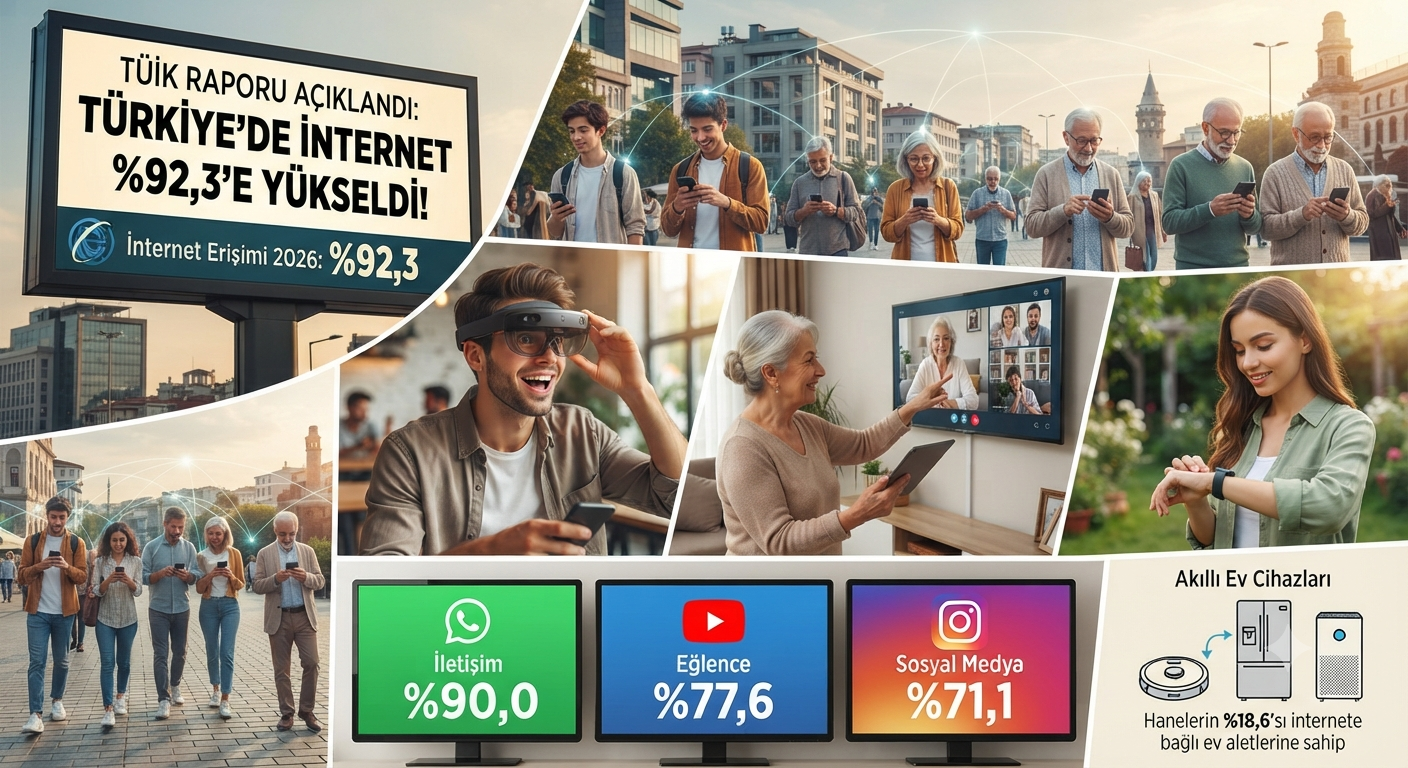 TÜİK Verileri Paylaştı: Türkiye Genelinde İnternet Kullanım Oranı Yüzde 92,3'e Yükseldi