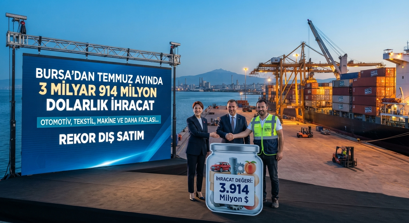 Bursa'dan Temmuz Ayında 3 Milyar 914 Milyon Dolarlık Rekor İhracat