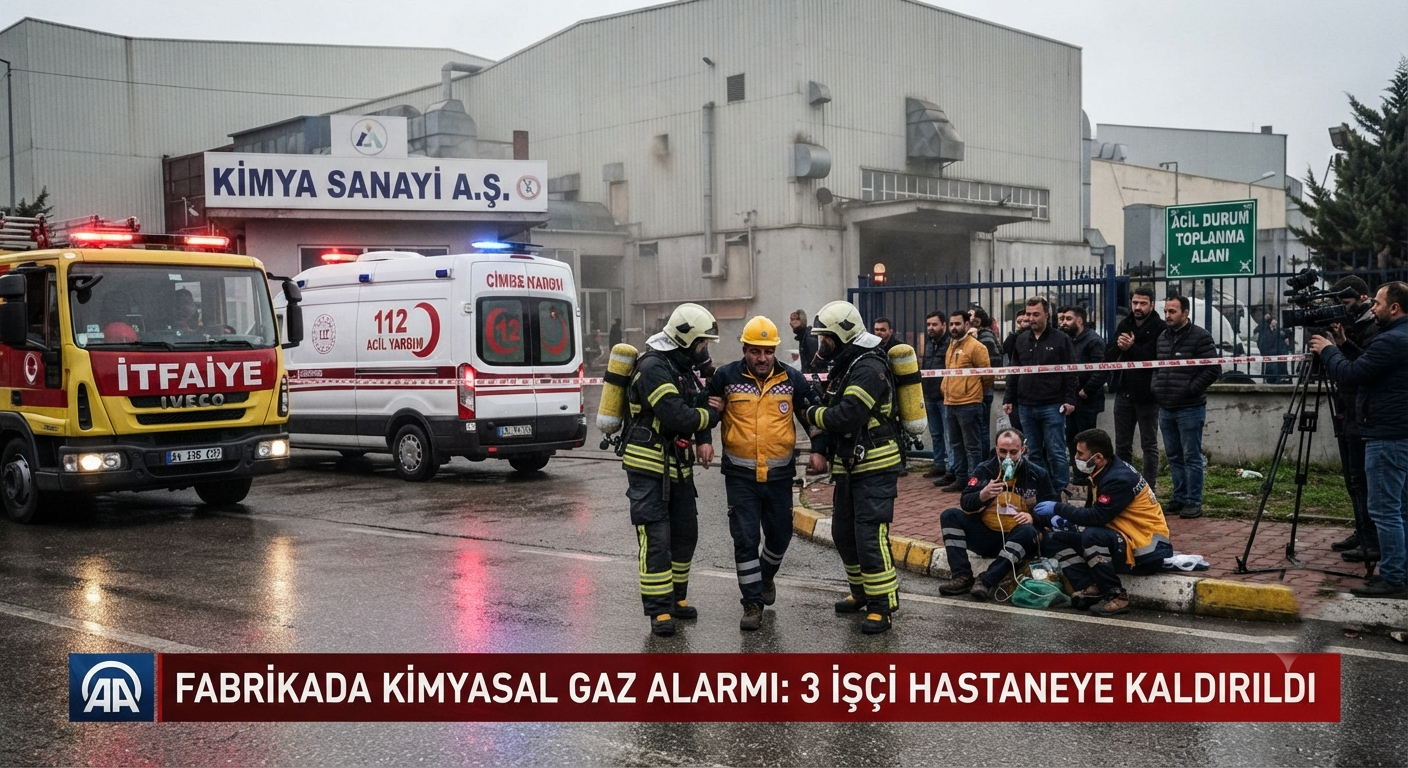 Fabrikada Kimyasal Gaz Sızıntısı Alarmı: 3 İşçi Hastaneye Kaldırıldı