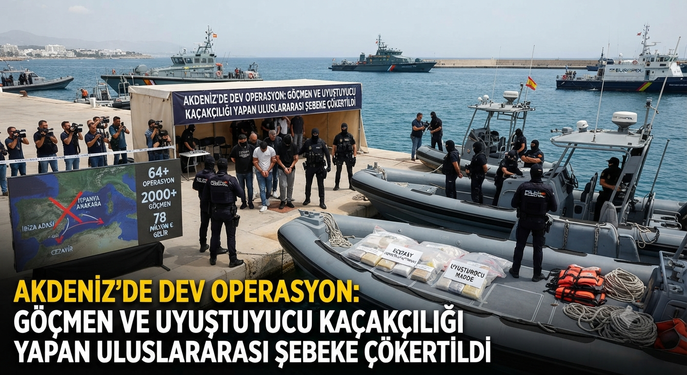 Akdeniz'de Suç Ağlarına Ağır Darbe: İspanya Merkezli İnsan ve Uyuşturucu Kaçakçılığı Şebekesi Çökertildi