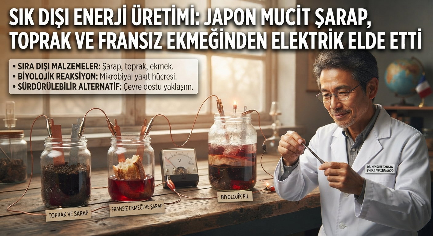 Sıradışı Buluş: Japon Mucit Şarap, Toprak ve Fransız Ekmeğinden Elektrik Üretiyor