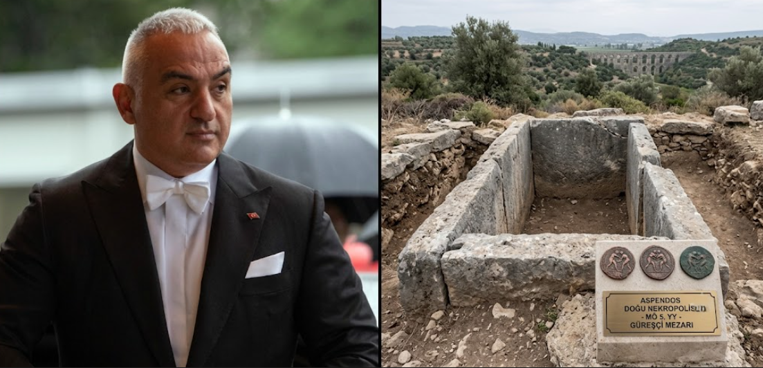 Aspendos Antik Kenti'nde 2 Bin 400 Yıllık Güreşçi Mezarı Keşfedildi