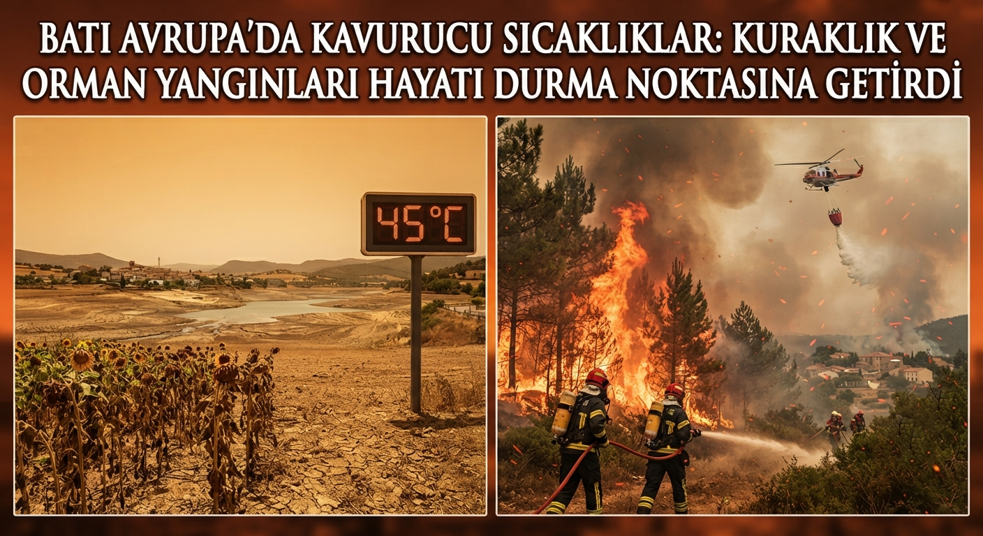Batı Avrupa'da Kavurucu Sıcaklıklar: Kuraklık ve Orman Yangınları Hayatı Durma Noktasına Getirdi