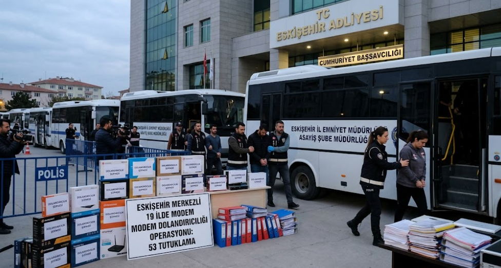 Eskişehir Merkezli Modem Dolandırıcılığı Operasyonu: 53 Kişi Cezaevine Gönderildi