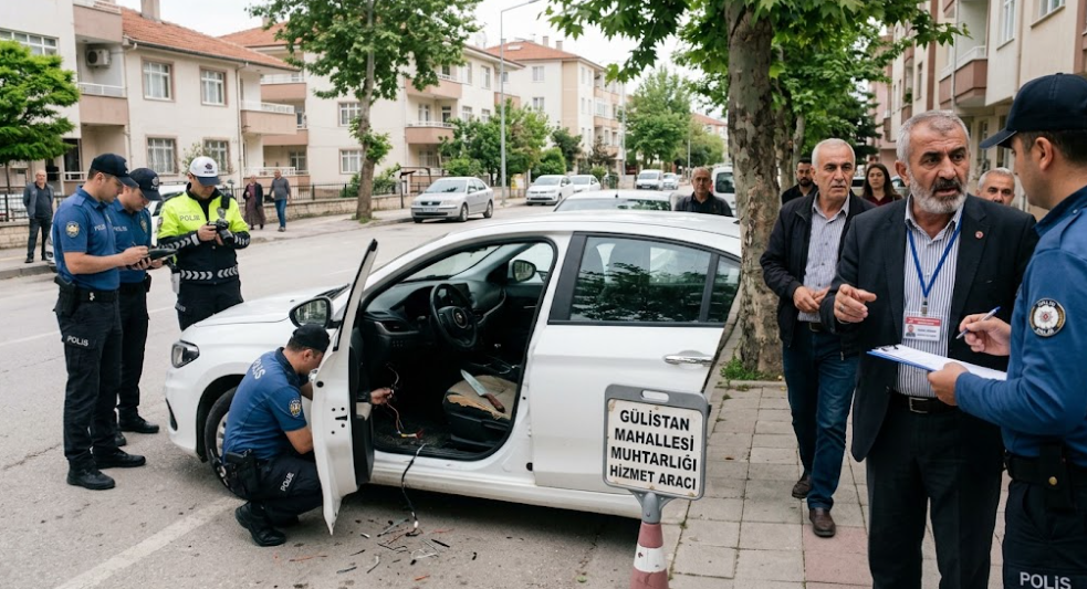 Mahalle Muhtarına Çirkin Saldırı! Park Halindeki Aracını Kullanılamaz Hale Getirdiler