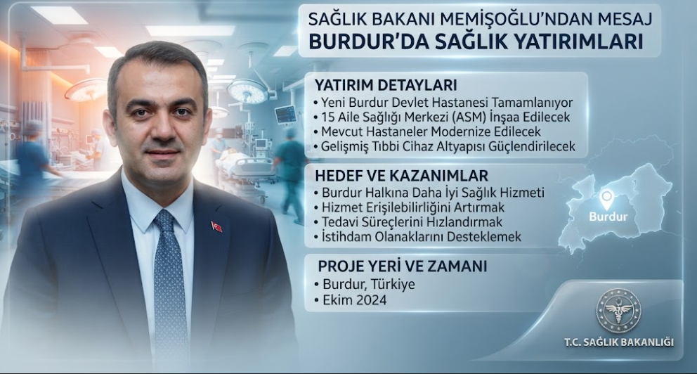 Sağlık Bakanı Memişoğlu'ndan Burdur'da Sağlık Yatırımları Mesajı