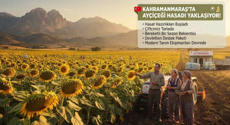 Kahramanmaraş'ta Ayçiçeği Hasadı Yaklaşıyor: Çiftçiye Destek