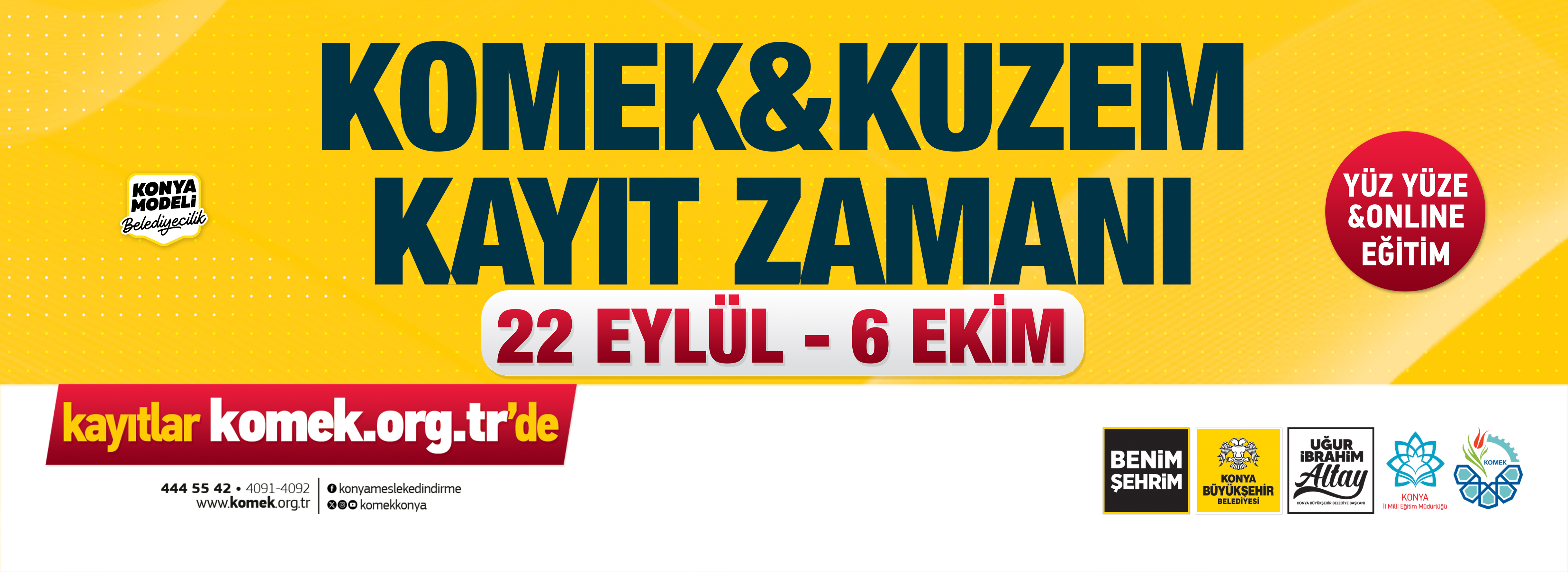 Konya'da KOMEK ve ASEM Kayıtları Başladı: 315 Branş