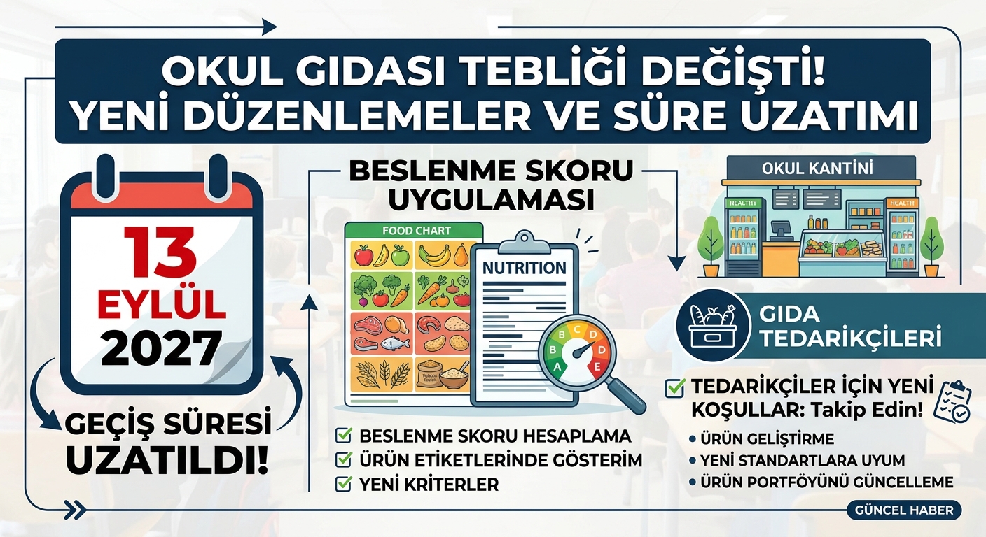 Okul kantinlerinde Beslenme Skoru geçişi 13 Eylül 2027'ye ertelendi